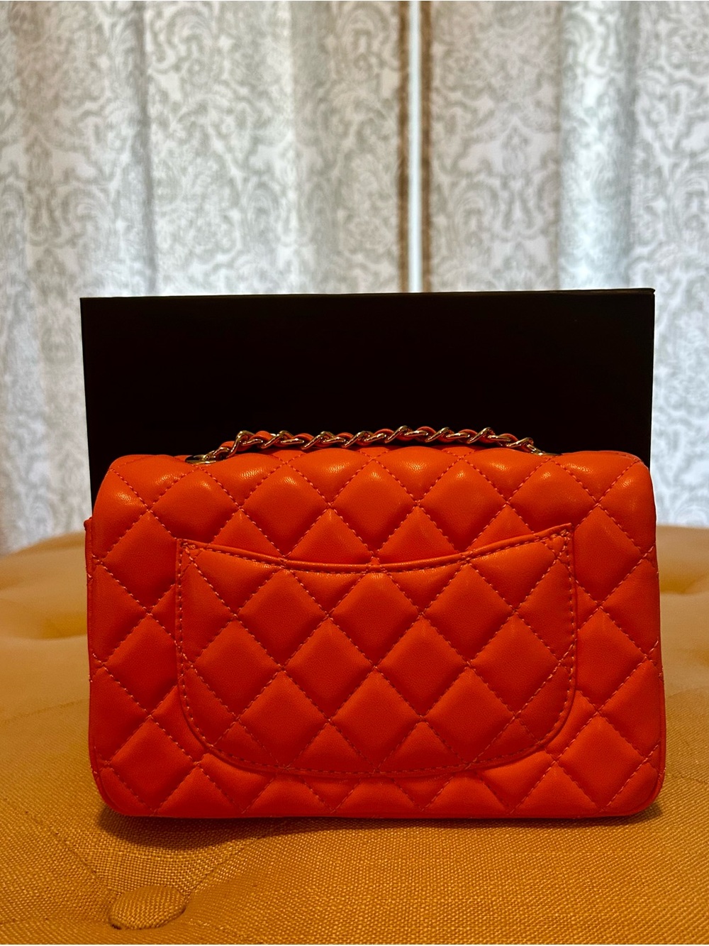 Mini Flap in Coral Lambskin - Picture 8 of 8